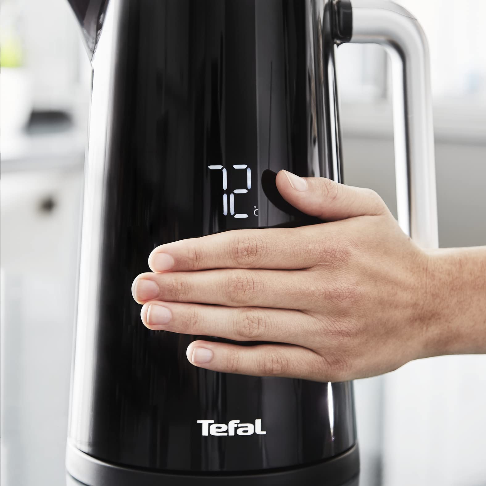 TEFAL Kettle | Smartin'Light 1.5L Digital Electric Kettle Black | 2500-3000 W | 5 Temperature Selection | 30 Min Keep Warm | Auto Off