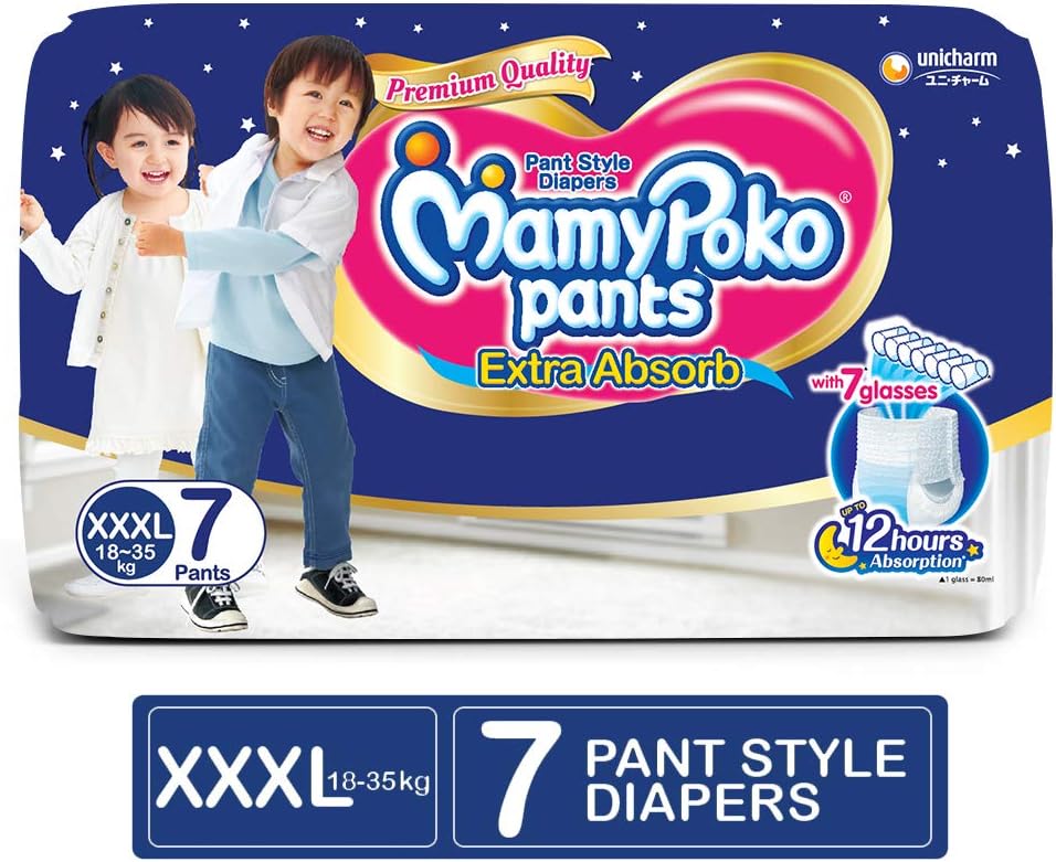 Mamypoko Diaper Pants, 3X- Large,18-35 Kg, 7 Counts