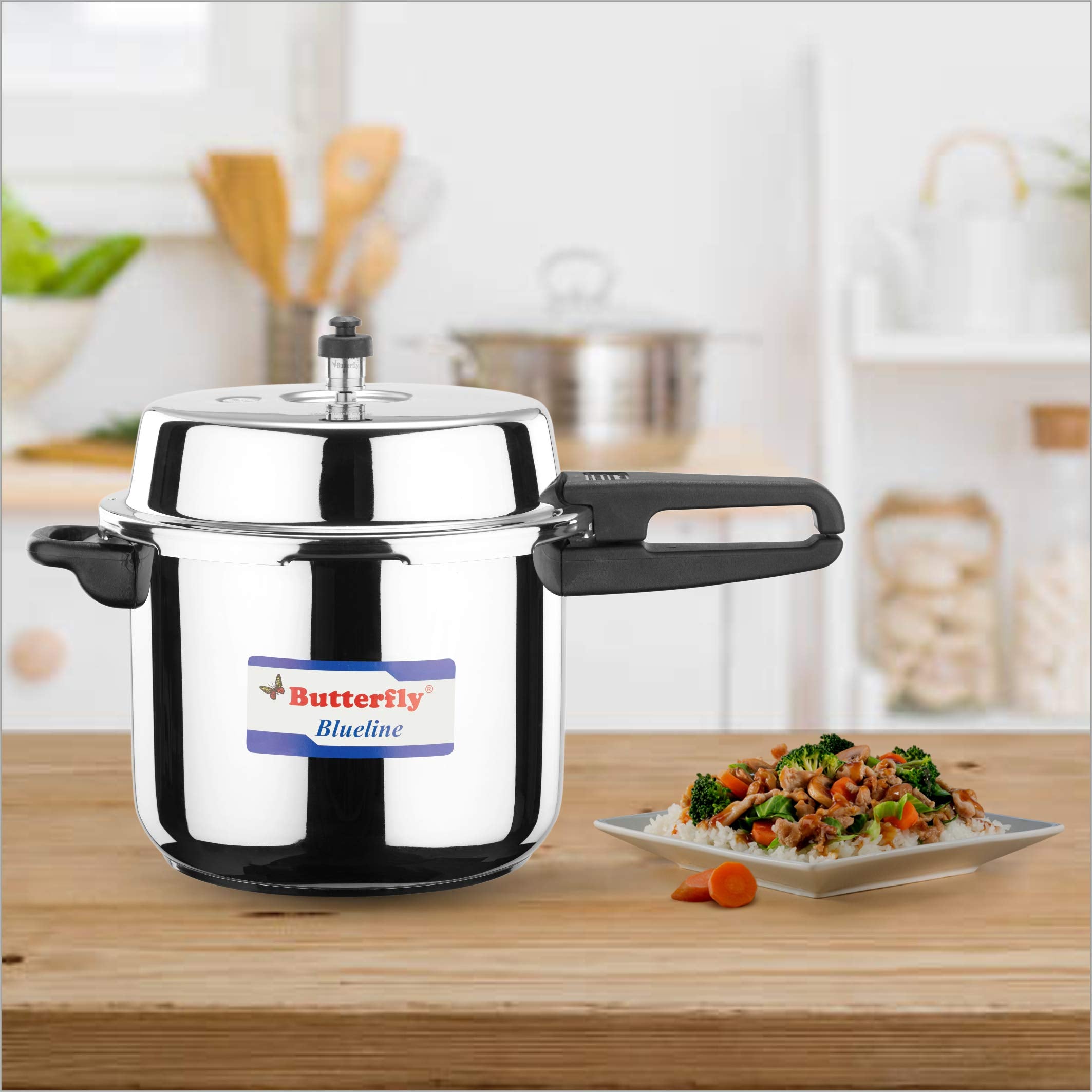 Butterfly BL-10L Blue Line Stainless Steel Pressure Cooker, 10-Liter