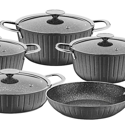 طقم أواني طهي من الجرانيت كولونا، 9 قطع - صنع في تركيا