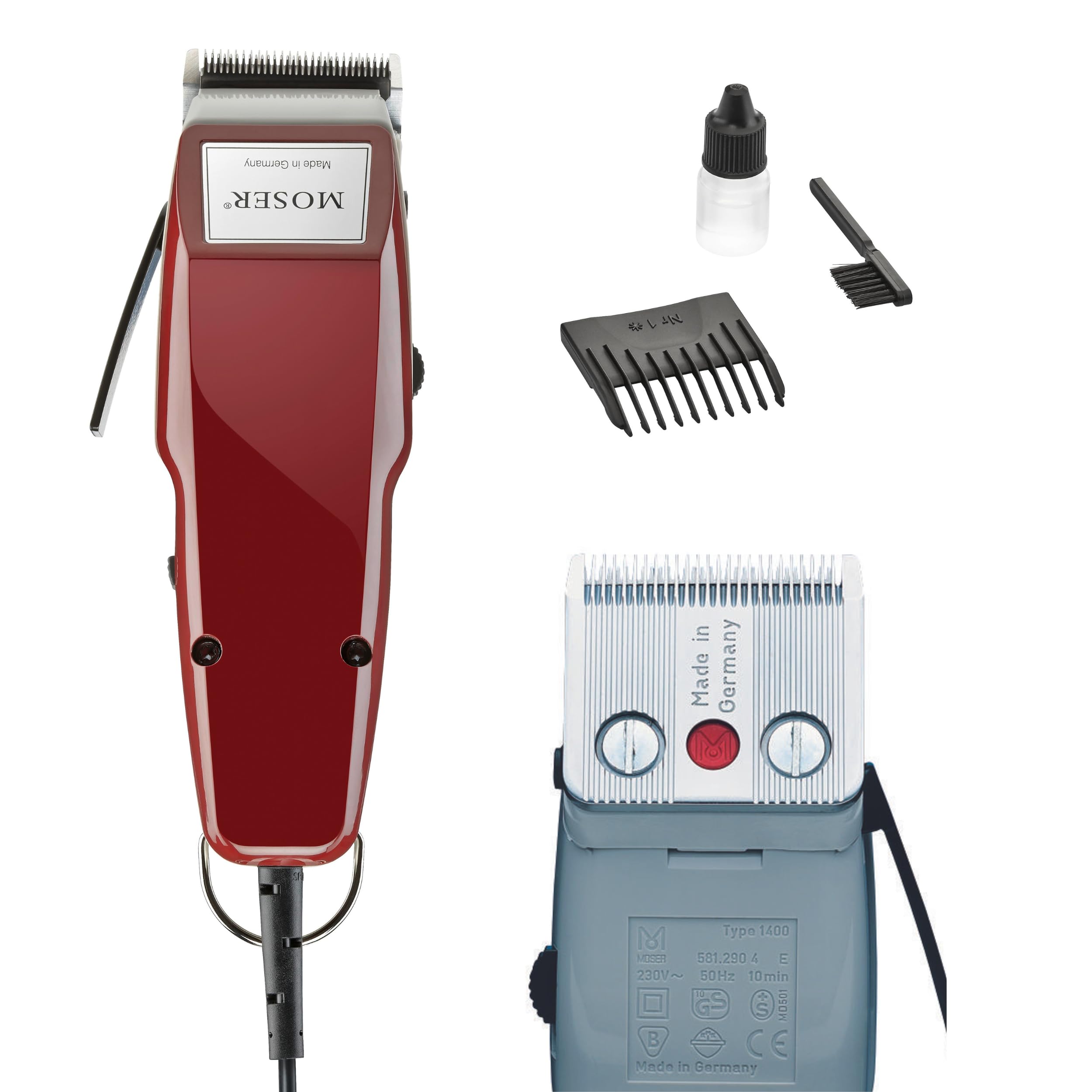 Moser 1400-0150, Professional Corded Hair Clipper, Burgandy (Pack Of 1)