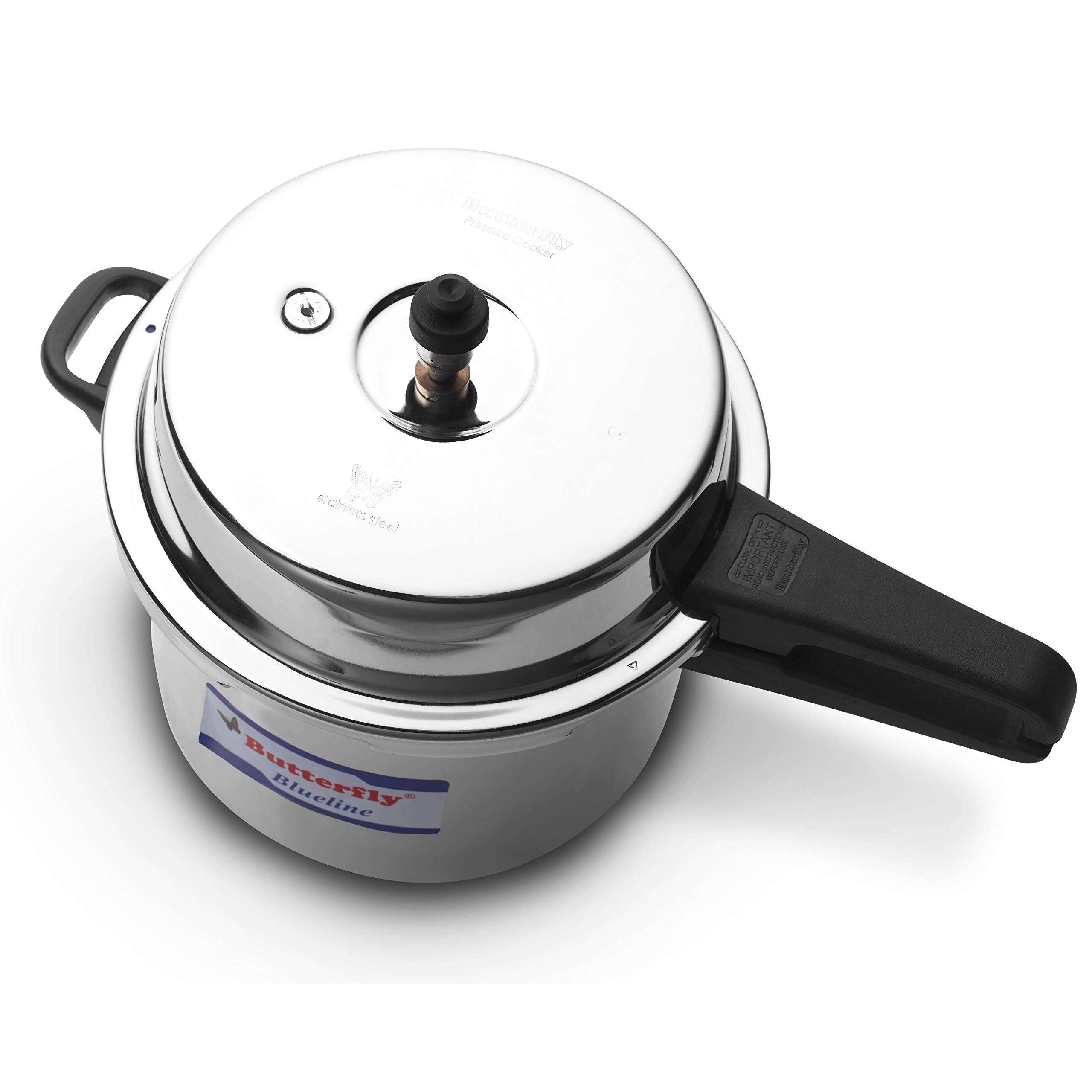 Butterfly BL-10L Blue Line Stainless Steel Pressure Cooker, 10-Liter