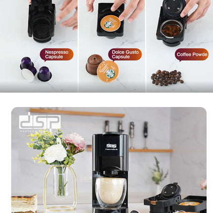 Dsp Espresso Machine 3in1 Capsule & Coffee Powder